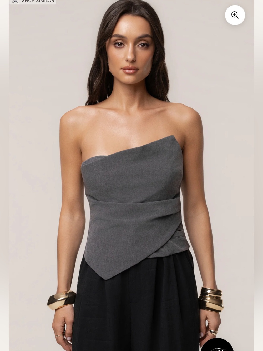 NWT JLUXLABEL Charcoal Espresso Touch Top